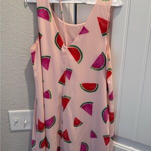 Watermelon Print Sleeveless Dress